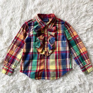 ラルフローレン(Ralph Lauren)のラルフローレン　キッズ　長袖　コットンシャツ　ブラウス　チェック　100(ブラウス)