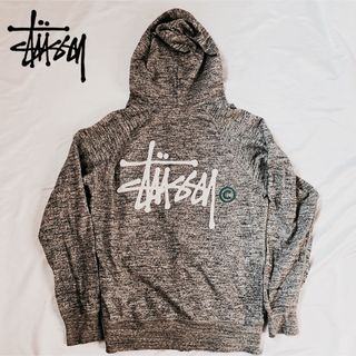 ステューシー(STUSSY)のSTUSSY ステューシー ジップパーカー グレー バックロゴ(パーカー)