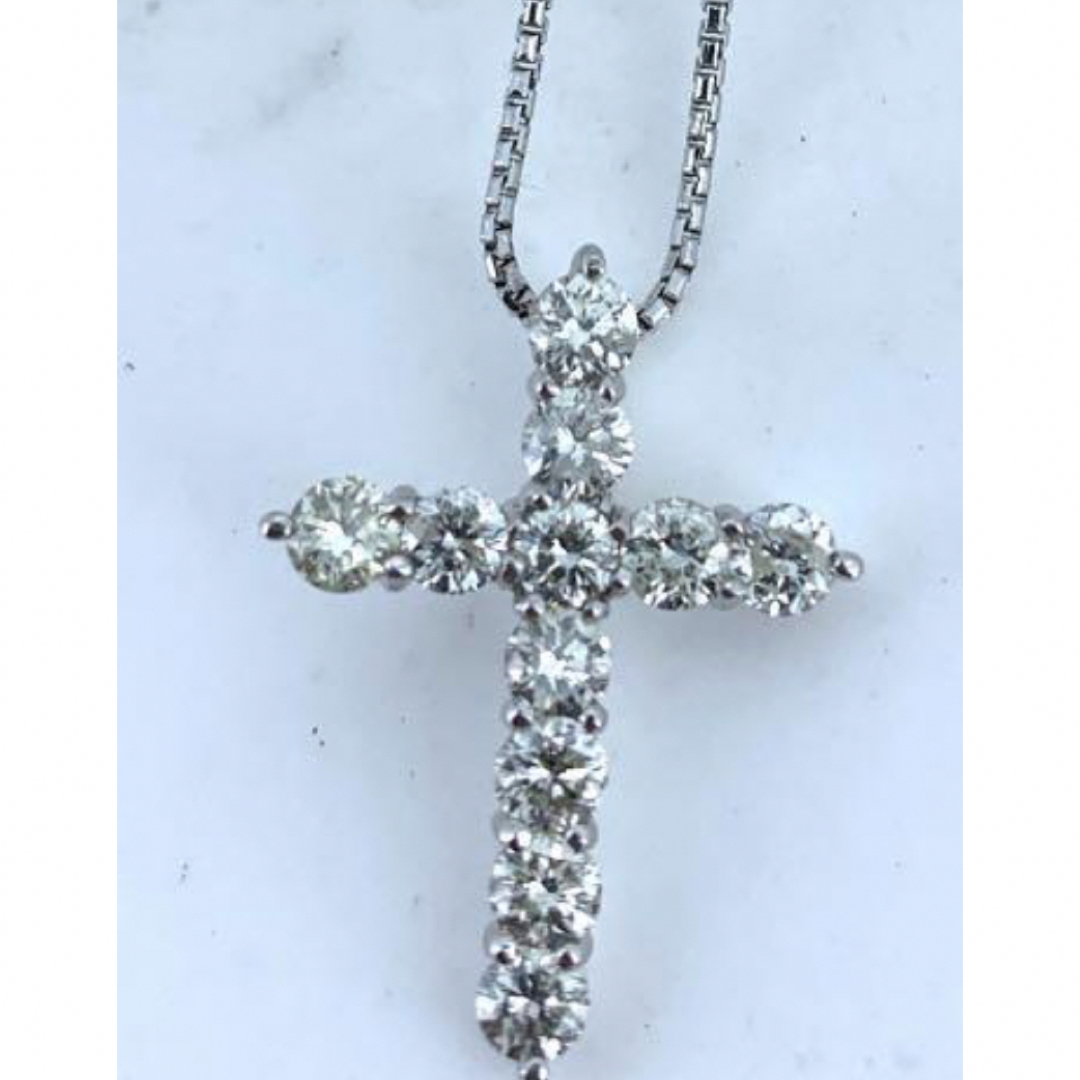 k18wgダイヤモンド1.17ctクロスネックレスお値下げ レディースのアクセサリー(ネックレス)の商品写真