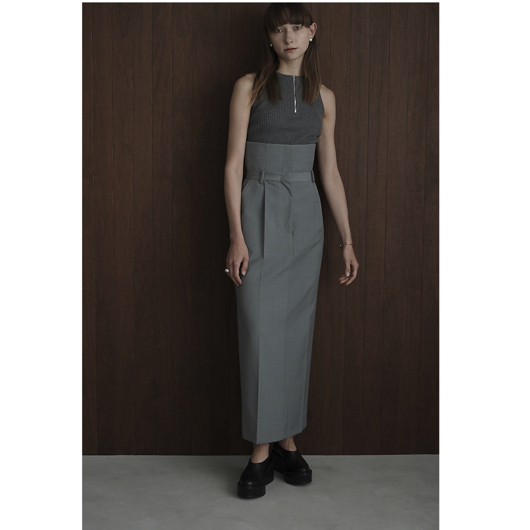 CLANE(クラネ)の新品未使用 CLANE　2WAY FOLD MARVELT SKIRT ミント レディースのスカート(ロングスカート)の商品写真