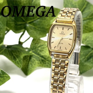 オメガ(OMEGA)の稼動品　電池交換済み　 OMEGA 腕時計　プッシュリューズ　スクエア　ゴールド(腕時計)