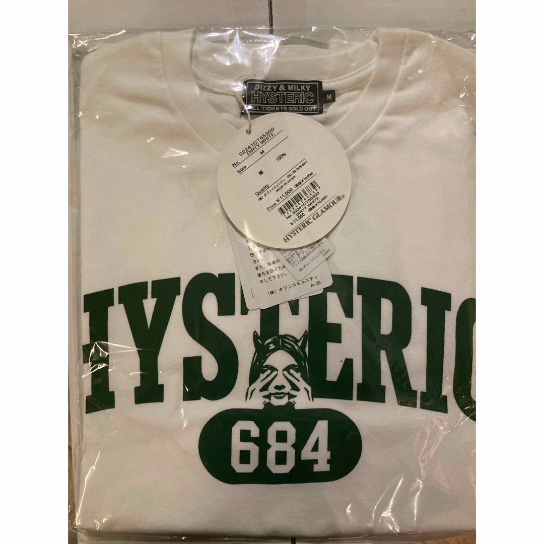 HYSTERIC GLAMOUR(ヒステリックグラマー)のホワイト　白EVIL COLLEGE Tシャツ　ヒステリックグラマー　新品未開封 メンズのトップス(Tシャツ/カットソー(半袖/袖なし))の商品写真