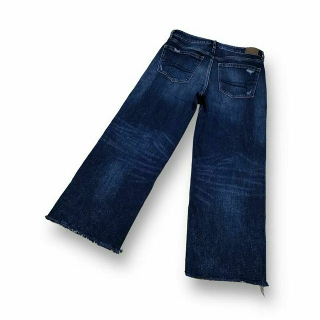 American Eagle(アメリカンイーグル)のアメリカンイーグル WIDELEG CROP ストレッチ US6 ウエスト72 レディースのパンツ(デニム/ジーンズ)の商品写真