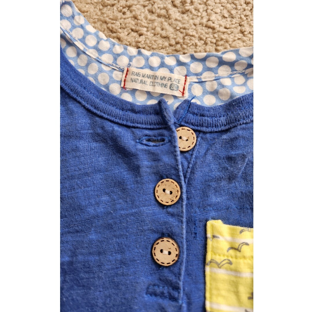 RAG MART(ラグマート)の2024セール⑲ラグマート青色ワンピース80cm キッズ/ベビー/マタニティのベビー服(~85cm)(ワンピース)の商品写真