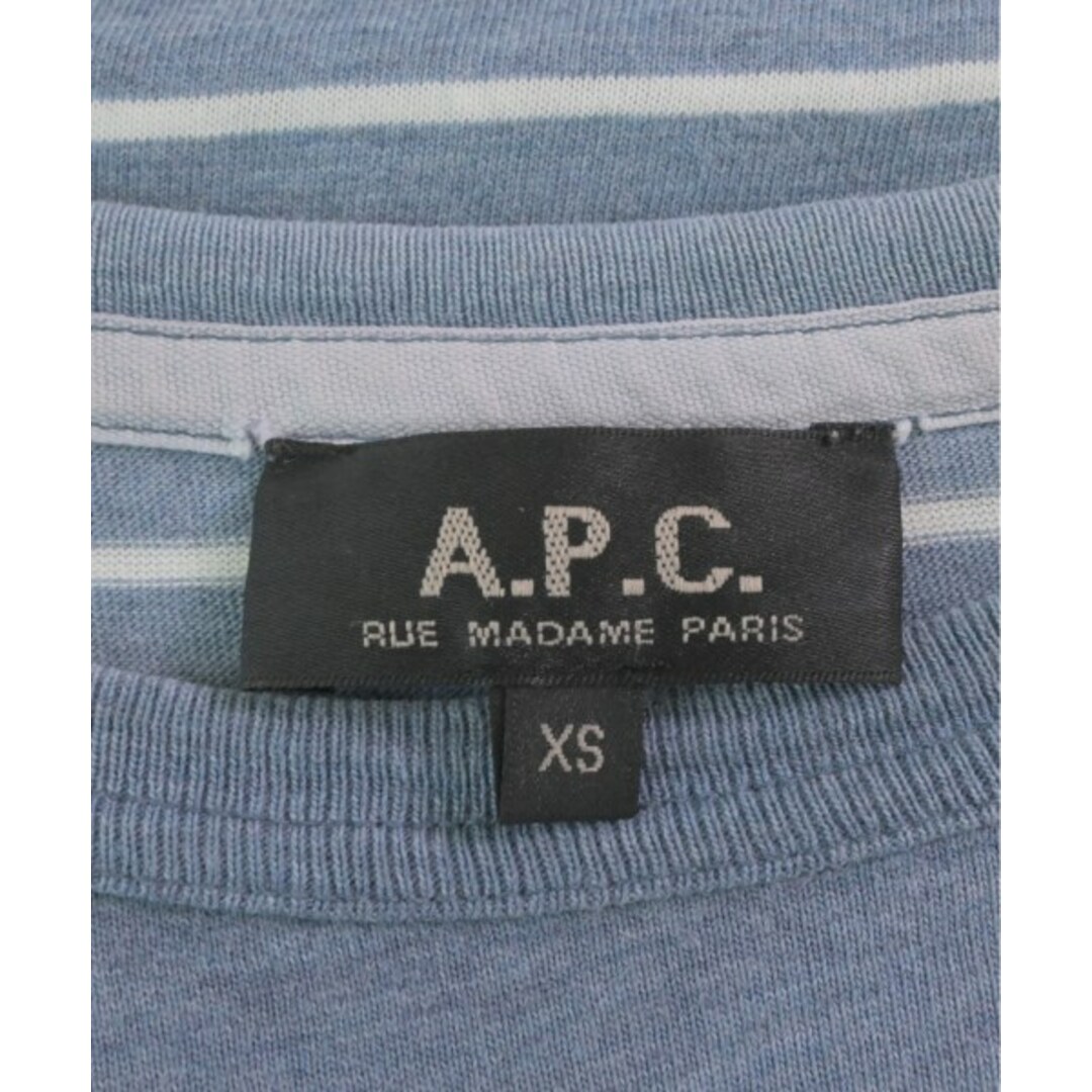 A.P.C. アーペーセー Tシャツ・カットソー XS 青x白(ボーダー) 【古着】【中古】 メンズのトップス(Tシャツ/カットソー(半袖/袖なし))の商品写真