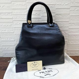 プラダ(PRADA)のプラダ ナッパ レザー ハンド トート バッグ プラスチック ハンドル 黒(ハンドバッグ)