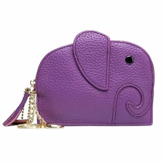 【色: purple】小銭入れ レディース 可愛象の形超軽い財布 キーホルダー付(その他)