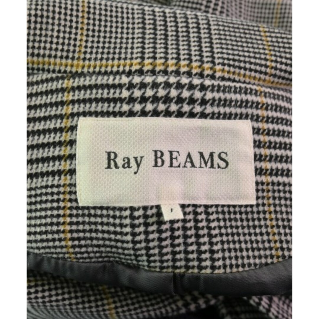 Ray BEAMS(レイビームス)のRay Beams チェスターコート 1(S位) 黒x白x黄(グレンチェック) 【古着】【中古】 レディースのジャケット/アウター(チェスターコート)の商品写真