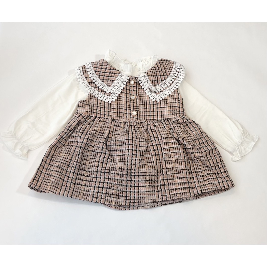 【新品】90 ワンピース フォーマル ベビー服 女の子 キッズ/ベビー/マタニティのキッズ服女の子用(90cm~)(ワンピース)の商品写真