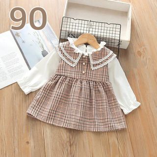 【新品】90 ワンピース フォーマル ベビー服 女の子(ワンピース)