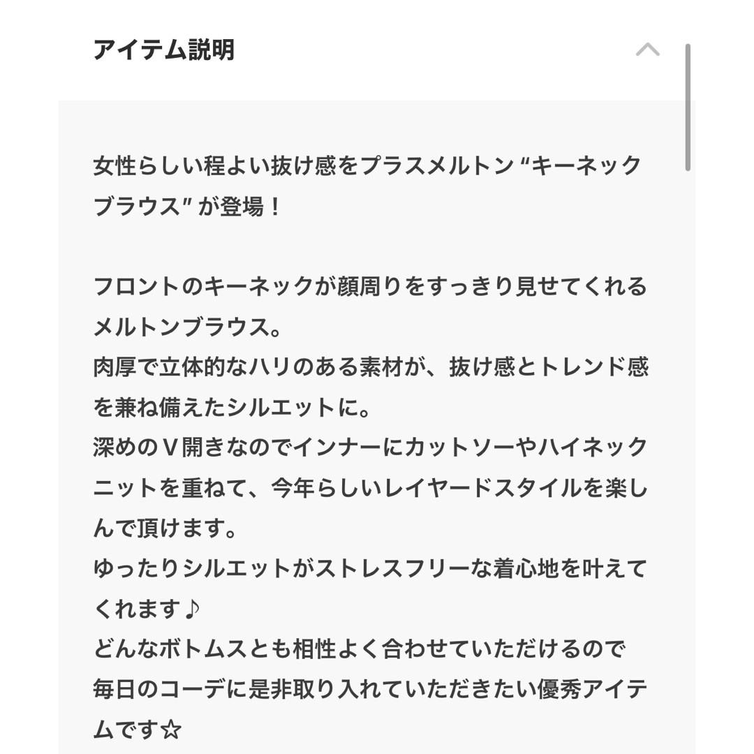 ABITOKYO(アビトーキョー)のABITOKYO キーネックメルトンブラウス レディースのトップス(シャツ/ブラウス(長袖/七分))の商品写真