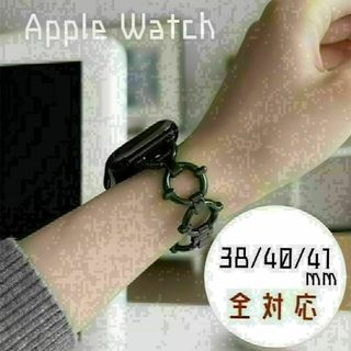 Apple Watch　38/40/41mm　ブラック　チェーンベルト(腕時計)