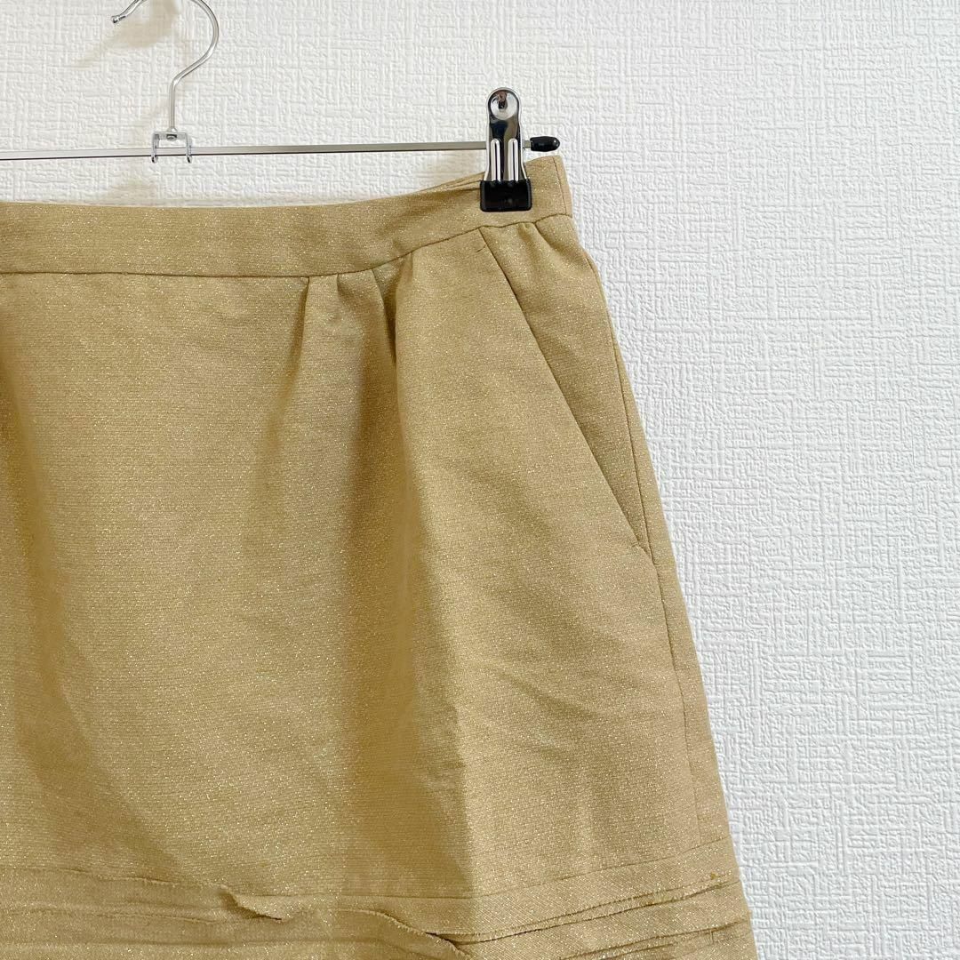 Drawer(ドゥロワー)のドゥロワー　スカート　ゴールド　2次会　M   パーティー　レア レディースのスカート(ミニスカート)の商品写真