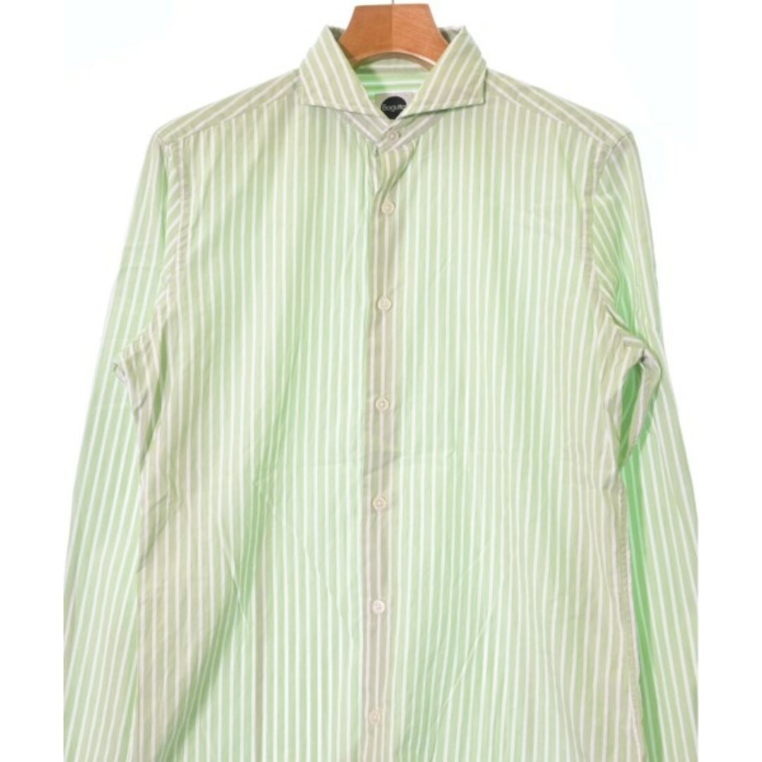 BAGUTTA(バグッタ)のBagutta バグッタ ドレスシャツ 38(S位) 緑x白(ストライプ) 【古着】【中古】 メンズのトップス(シャツ)の商品写真