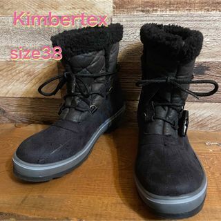 キンバーテックス(KIMBERTEX)の【美品】Kimbertex 防寒ブーツ　冬用　黒　内側ボア(ブーツ)