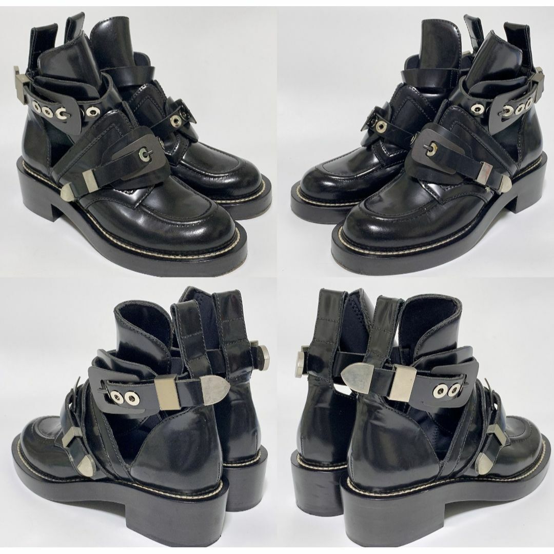 BALENCIAGA - バレンシアガ 35≒22cm ブーツ 黒 エナメル D3の BALENCIAGA - バレンシアガ 35≒22cm ブーツ 黒 エナメル D3の