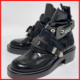 バレンシアガ 35≒22cm ブーツ 黒 エナメル D3