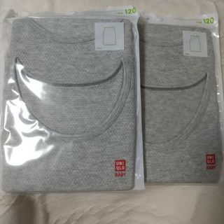 UNIQLO - ユニクロ　コットンメッシュタンクトップ　120cm　2セット　 グレー 肌着