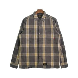 WTAPS カジュアルシャツ L グレーxベージュx白(チェック) 【古着】【中古】(シャツ)