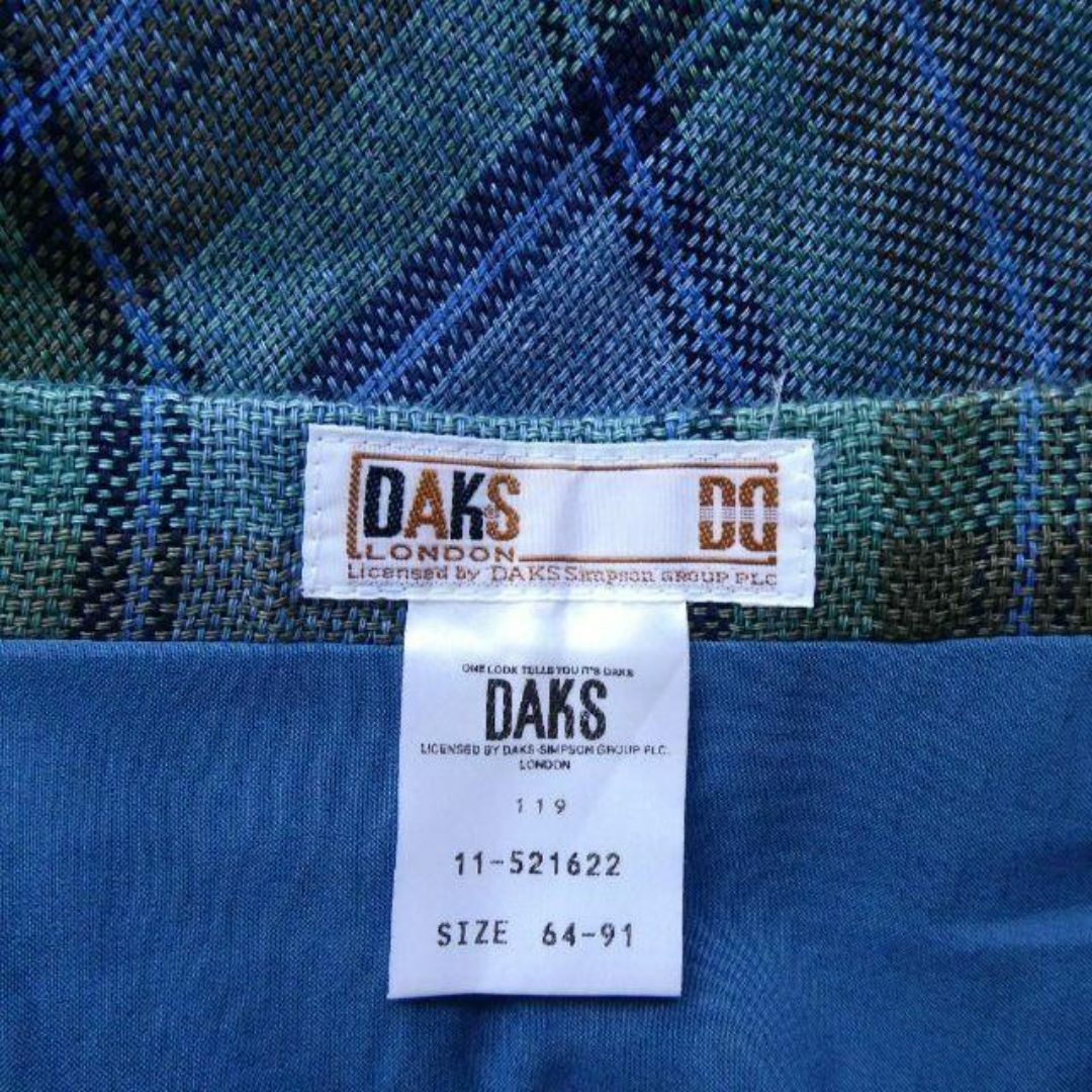 DAKS(ダックス)の美品 ダックス マドラスチェック柄 リネン100％ マキシ丈 タイトスカート レディースのスカート(ロングスカート)の商品写真