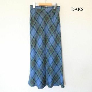 ダックス(DAKS)の美品 ダックス マドラスチェック柄 リネン100％ マキシ丈 タイトスカート(ロングスカート)