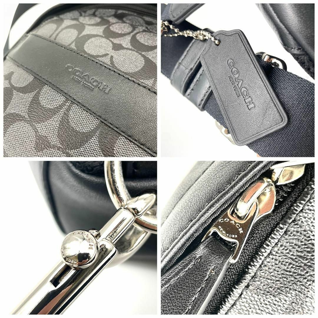 COACH(コーチ)のコーチ ボディバッグ ショルダーバッグ シグネチャー レザー ブラック60406 メンズのバッグ(ウエストポーチ)の商品写真