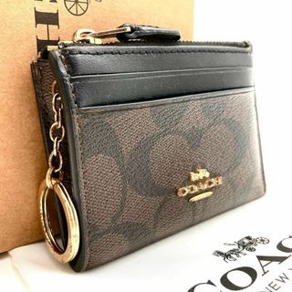 COACH - コーチ 小銭入れ パスケース レザー シグネチャー ブラック 60403