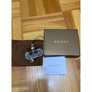 グッチ(Gucci)の新品未使用☆レア☆GUCCI☆グッチ☆犬モチーフ☆ストライプ☆キーホルダー(キーホルダー)