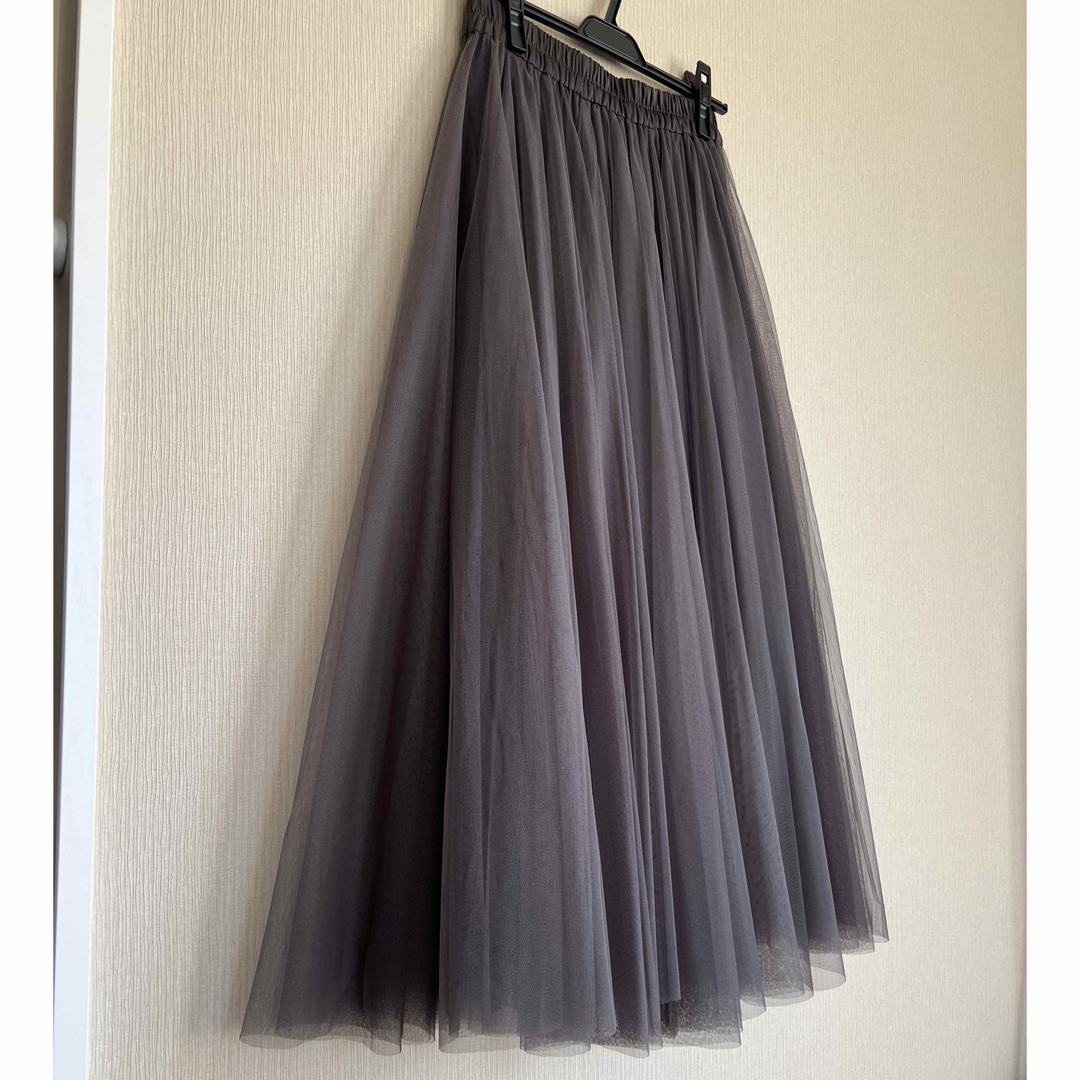 Bou Jeloud(ブージュルード)のブージュルード　ロングボリュームチュールスカート　グレー　 レディースのスカート(ロングスカート)の商品写真