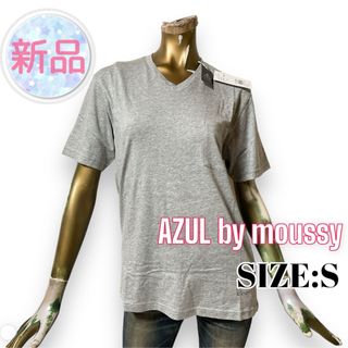 アズールバイマウジー(AZUL by moussy)の⭐️新品⭐️ AZUL ♥ 無地 シンプル 英字プリント Vネック Tシャツ(Tシャツ/カットソー(半袖/袖なし))
