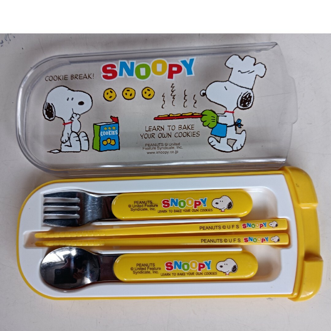 SNOOPY(スヌーピー)のカトラリーセット◆スヌーピー◆スライド式 インテリア/住まい/日用品のキッチン/食器(弁当用品)の商品写真