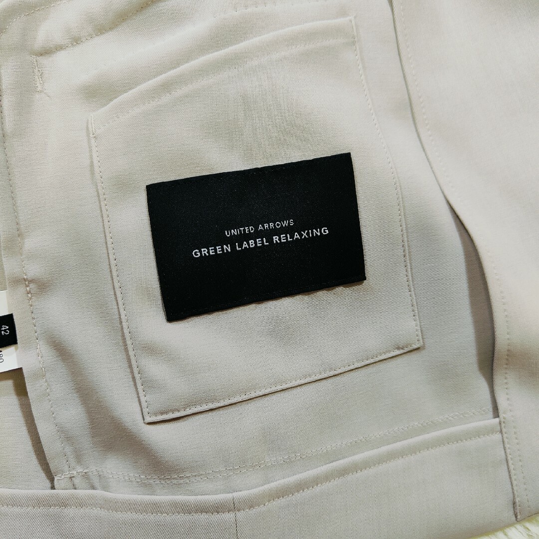 UNITED ARROWS green label relaxing(ユナイテッドアローズグリーンレーベルリラクシング)のグリーンレーベルリラクシング ノーカラー パンツスーツ 大きいサイズ レディースのフォーマル/ドレス(スーツ)の商品写真