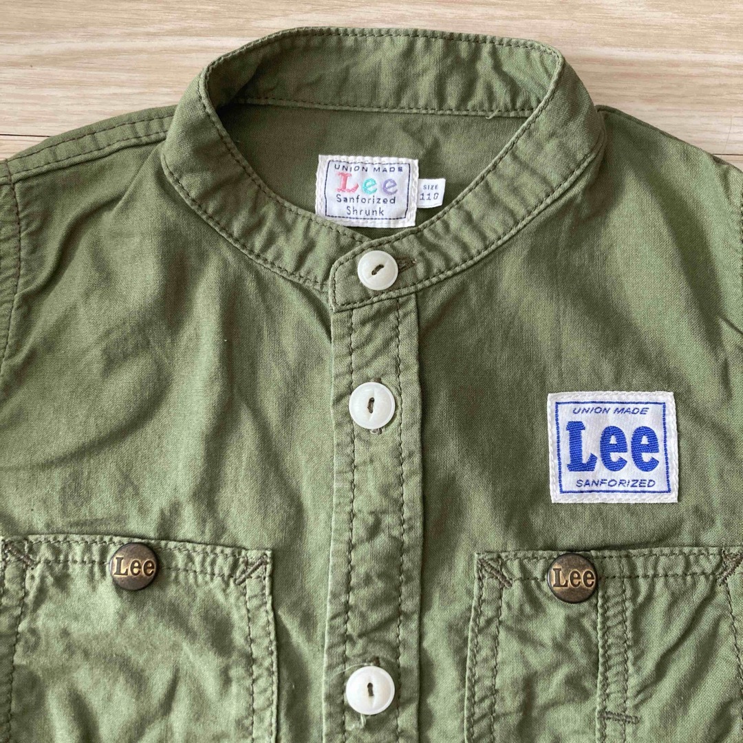 Lee(リー)のLEE カーキ　ワンピース　ジャケット　羽織り キッズ/ベビー/マタニティのキッズ服女の子用(90cm~)(ジャケット/上着)の商品写真