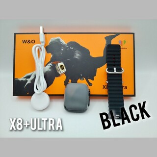 【体温・着信・ベルト】スマートウォッチ(ブラック)X8+ULTRA 日本語対応(腕時計(デジタル))
