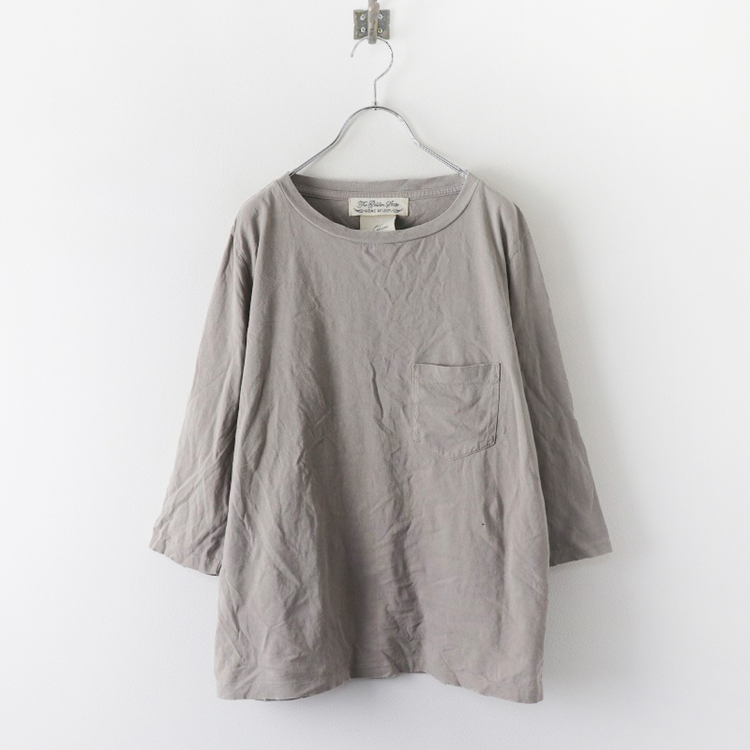 REMI RELIEF(レミレリーフ)のレミレリーフ REMI RELIEF コットン ダメージ加工 ロングTシャツ /グレー系 トップス 長袖  カットソー ヴィンテージ風 【2400013804608】 レディースのトップス(Tシャツ(長袖/七分))の商品写真