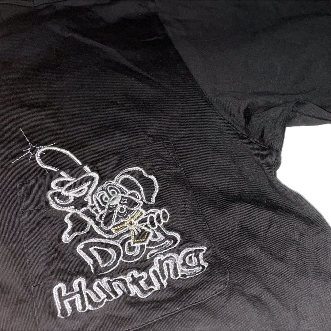 【DOGHUNTING】ドッグ刺繍柄Tシャツ ブラックM  メンズのトップス(Tシャツ/カットソー(半袖/袖なし))の商品写真