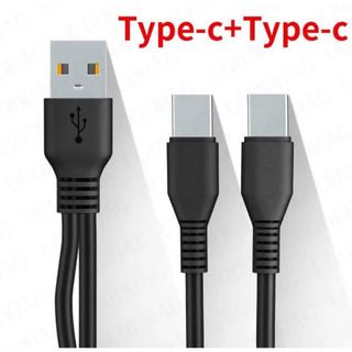 2 in 1 USB Type-C急速充電ケーブル,USB充電器付き　20㎝　4(その他)