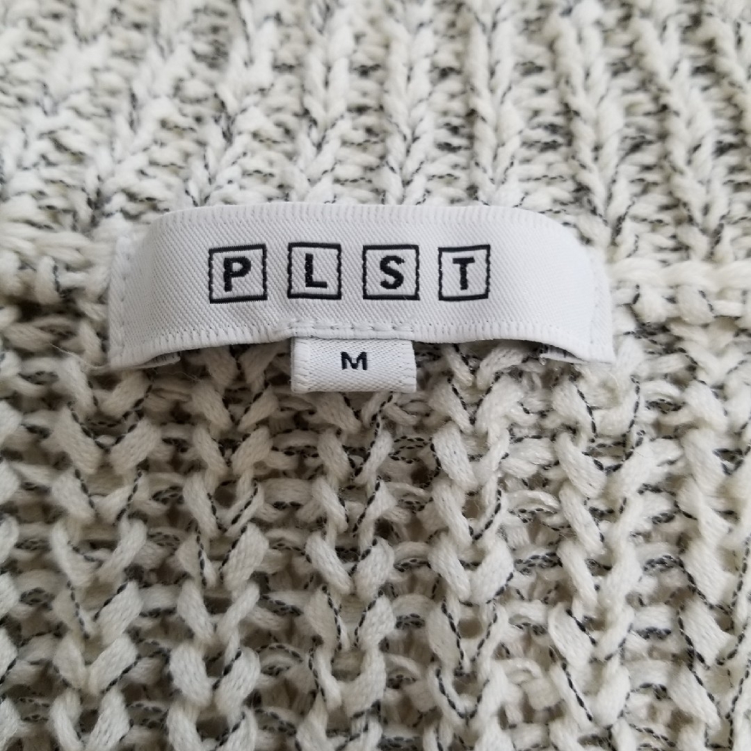 PLST(プラステ)のPLSTメッシュニット　白×ブラック レディースのトップス(ニット/セーター)の商品写真