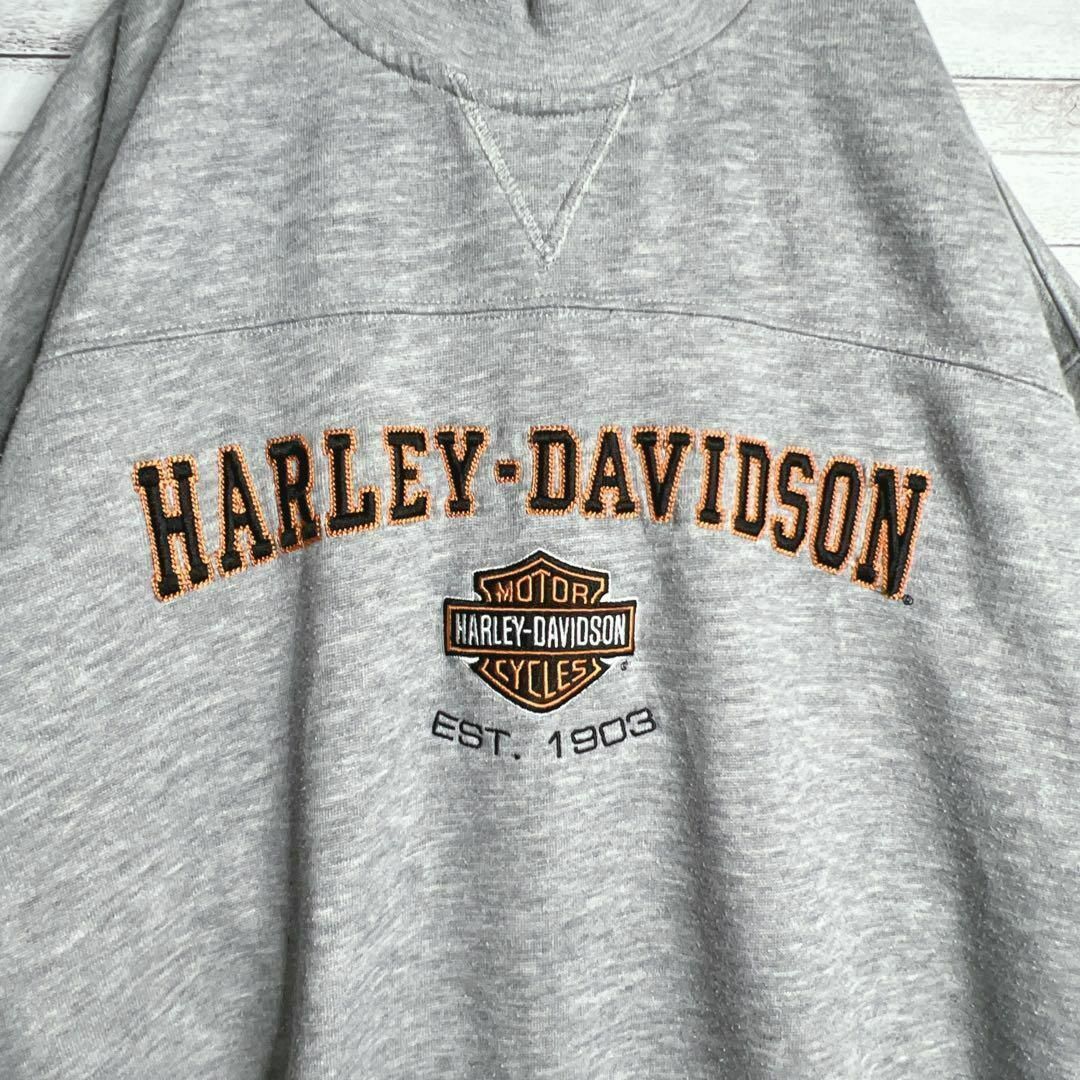 Harley Davidson(ハーレーダビッドソン)の【入手困難!!】ハーレーダビッドソン ✈︎刺繍 ゆるだぼ トレーナー バックロゴ メンズのトップス(スウェット)の商品写真