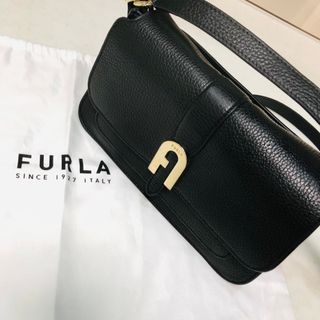 Furla - 【FURLA】中古美品/レザー2WAYハンドバッグ/ショルダーバッグ/黒