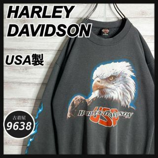 ハーレーダビッドソン(Harley Davidson)の【USA製!!】ハーレーダビッドソン ✈︎スリーブロゴ ゆるだぼ トレーナー(スウェット)