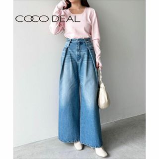 ココディール(COCO DEAL)の美品★COCODEAL ダブルタックデニムパンツ 0326(デニム/ジーンズ)