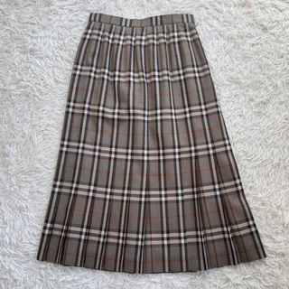 バーバリー(BURBERRY)の【極美品】バーバリー/Burberry ロング プリーツ スカート　ノバチェック(ロングスカート)