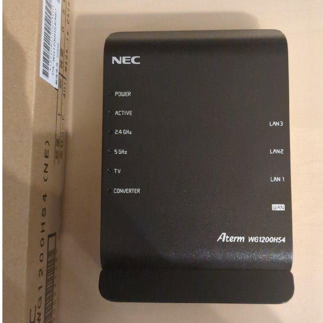 NEC(エヌイーシー)のNEC　無線WiFiルーター　PA−WG1200HS4 スマホ/家電/カメラのPC/タブレット(PC周辺機器)の商品写真