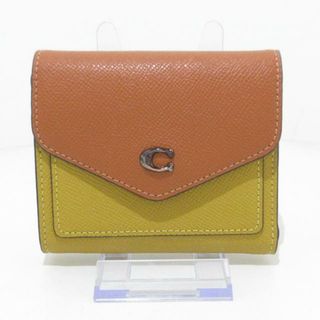 コーチ(COACH)のCOACH(コーチ) 3つ折り財布美品  - C2619 イエロー×ライトブラウン レザー(財布)