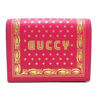 グッチ(Gucci)のGUCCI(グッチ) 2つ折り財布美品  - 524965 ピンク×ゴールド SEGAコラボ レザー(財布)