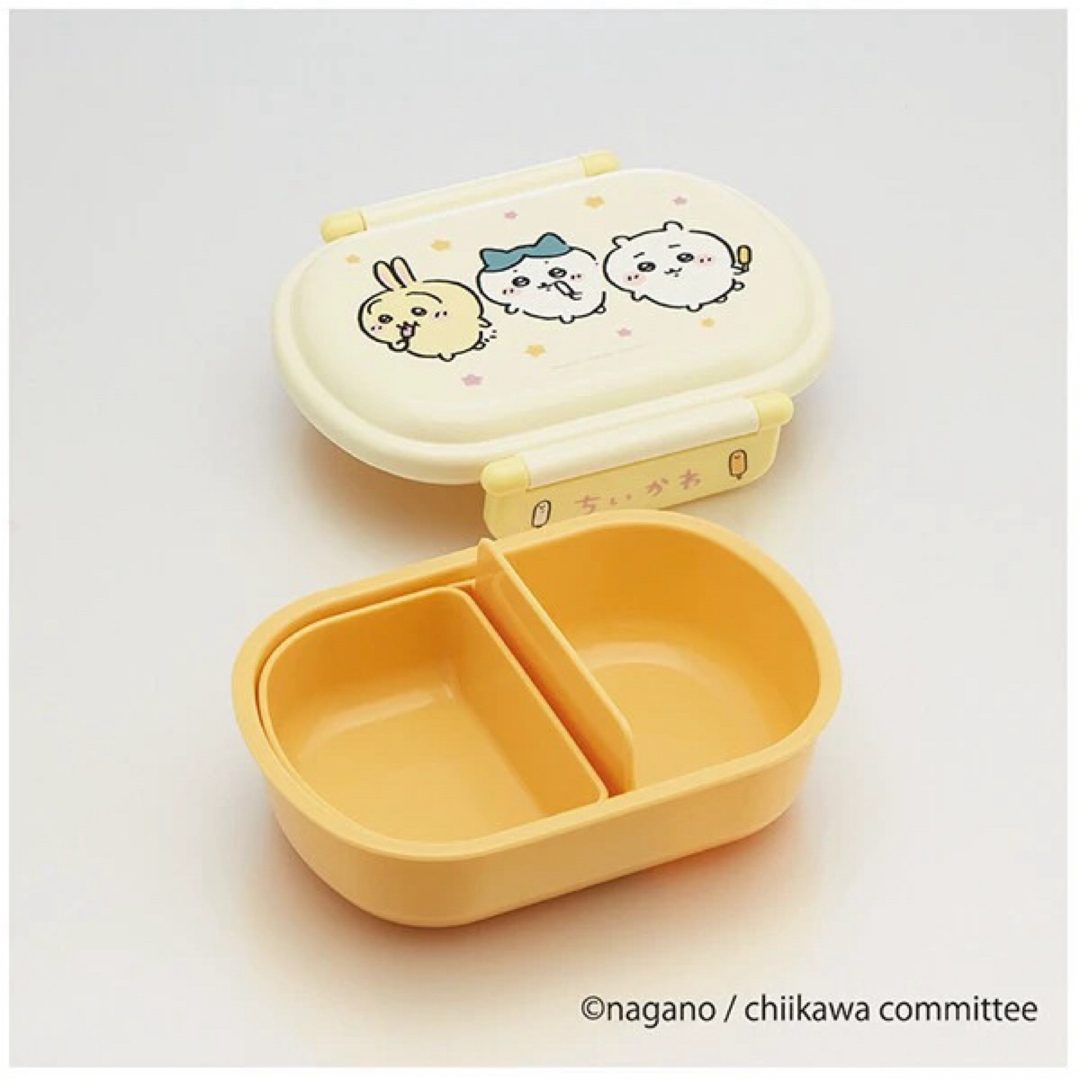 ちいかわ(チイカワ)の【最安値】ちいかわ　新品未使用　お弁当箱　お箸　2点セット　① エンタメ/ホビーのおもちゃ/ぬいぐるみ(キャラクターグッズ)の商品写真