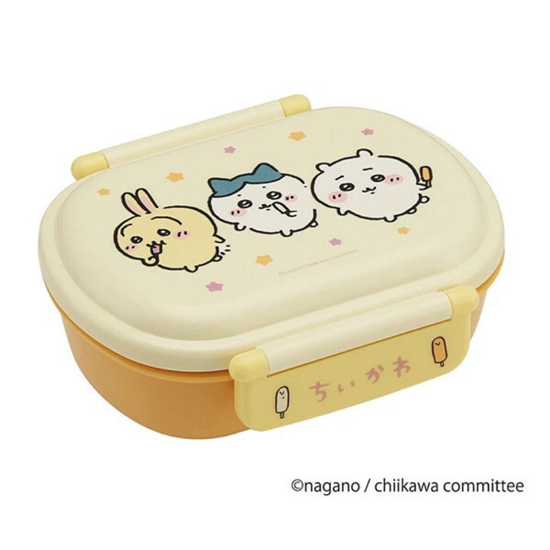 ちいかわ(チイカワ)の【最安値】ちいかわ　新品未使用　お弁当箱　お箸　2点セット　① エンタメ/ホビーのおもちゃ/ぬいぐるみ(キャラクターグッズ)の商品写真