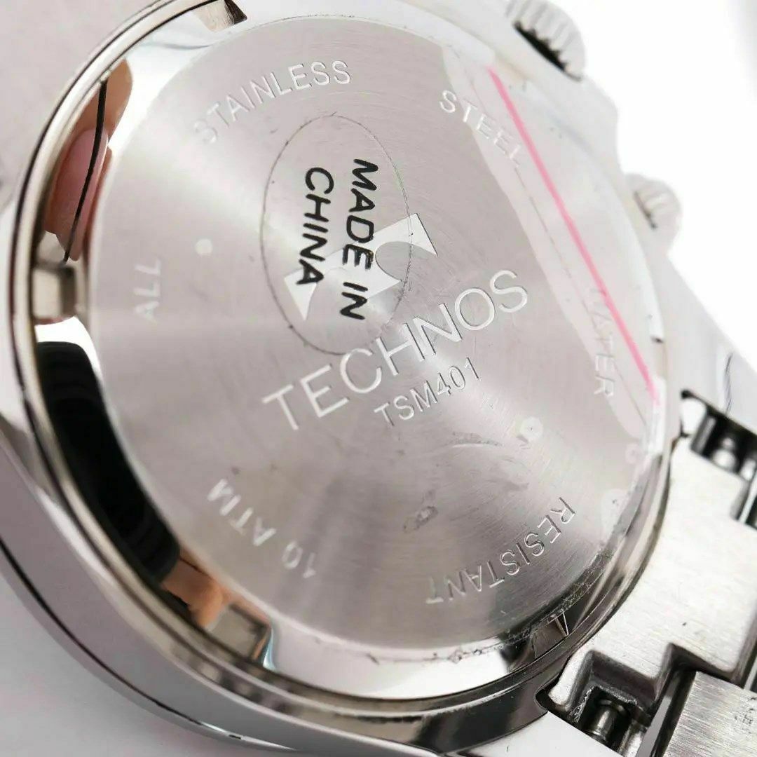 TECHNOS - 《美品》 TECHNOS 腕時計 ホワイト メンズ クロノグラフ 