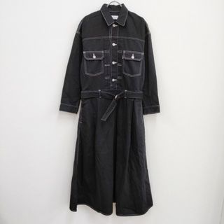 グラフペーパー(Graphpaper)のGraphpaper 新品 Belted Denim Dress GL213-60159 定価57200円 サイズ0 ワンピース ブラック レディース グラフペーパー【中古】4-0325M♪(ロングワンピース/マキシワンピース)